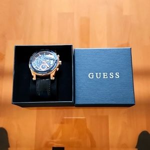 Men's Guess watch with leather strap